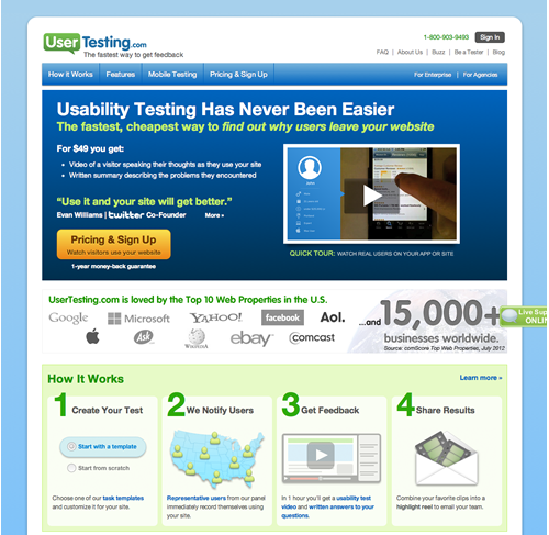 usertesting User Testing Conversion Optimisation Tool